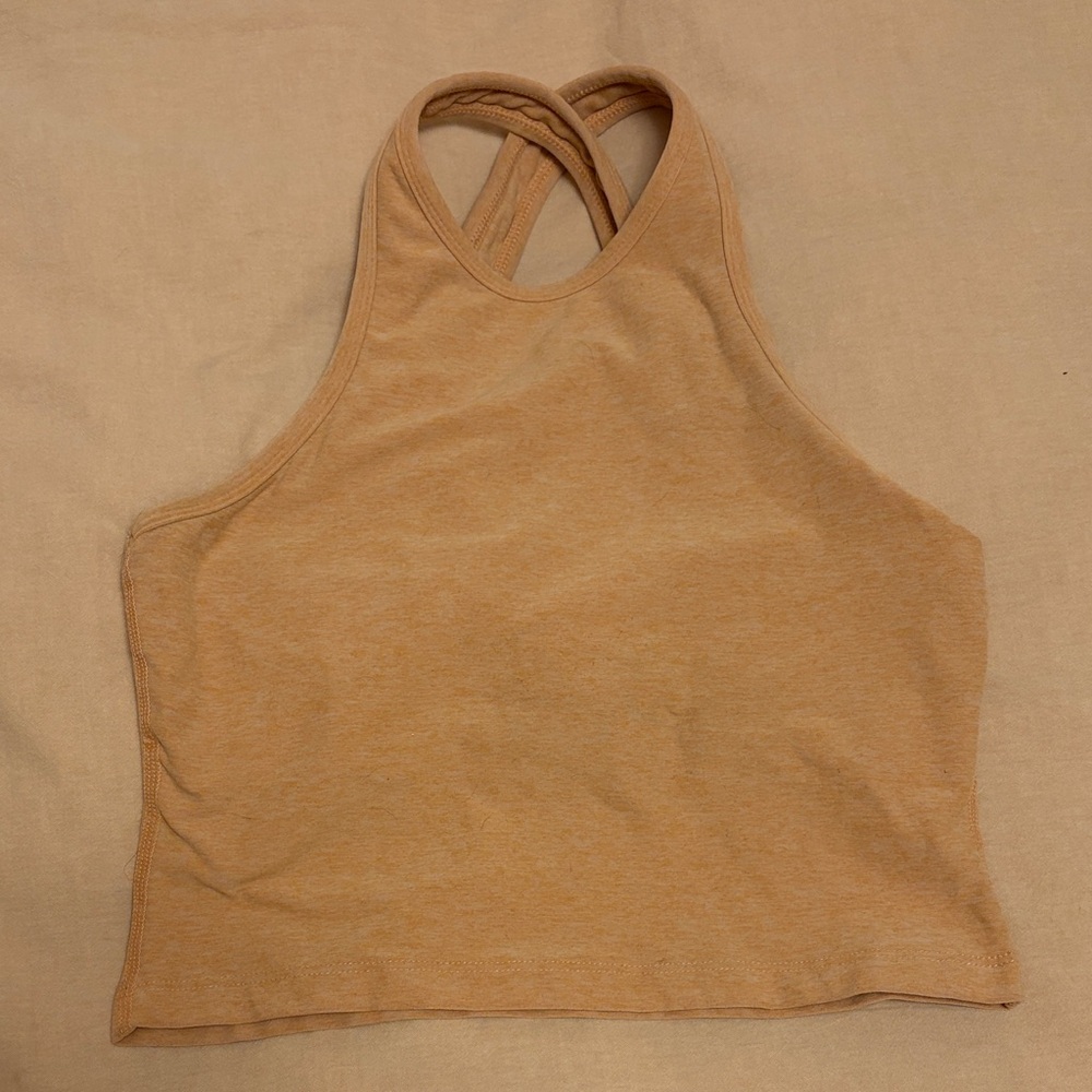 Beyond yoga cropped spacedye racerback high neck tank